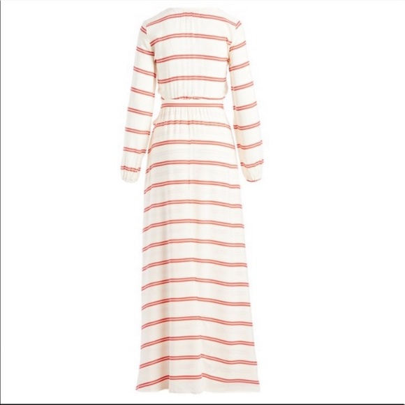 Catherine Malandrino faux wrap maxi dress cover up long sleeve striped city - Picture 3 of 8